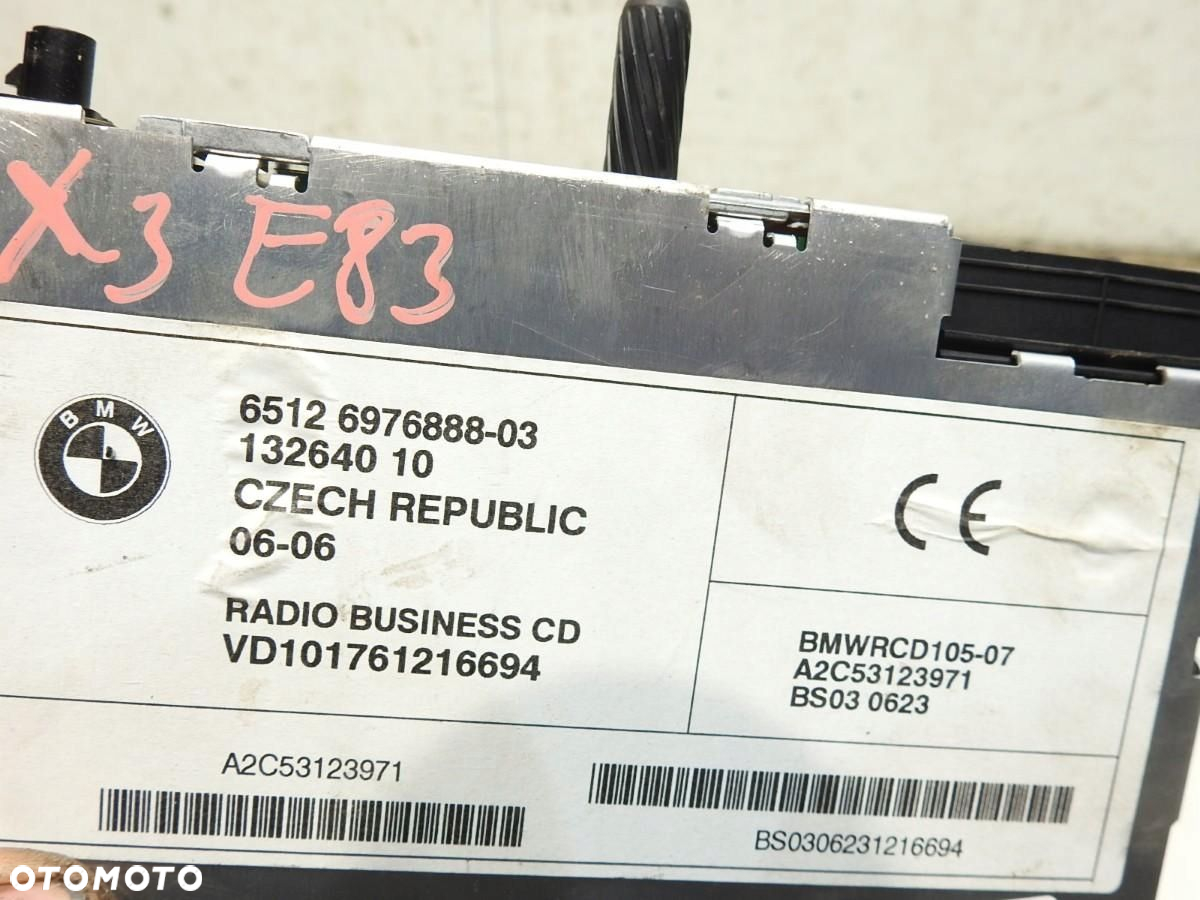 RADIO CD BMW X3 E83 6976888 A2C53123971 - 2