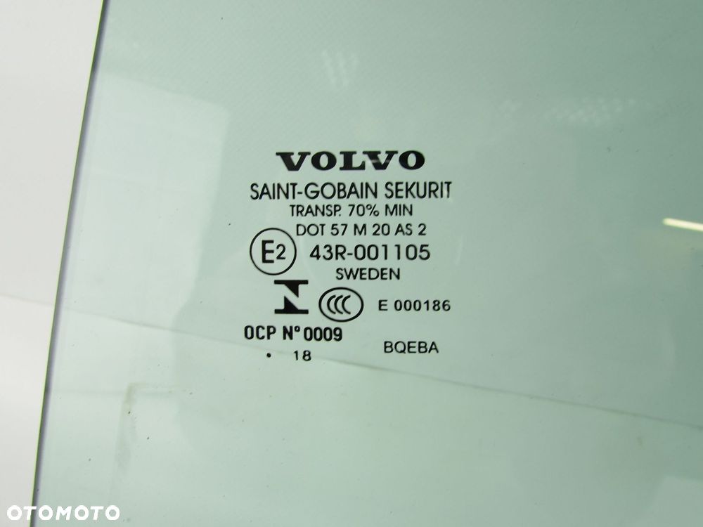 VOLVO V60 10-18 SZYBA BOCZNA DRZWI TYL PRAWA 16R POMORSKIE - 7