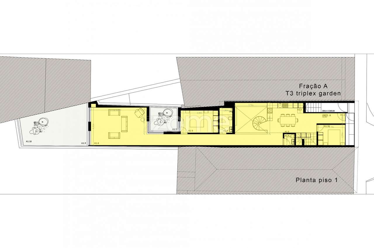 Apartamento T3+1 triplex jardim Rua Almada Porto (fração A) - Grande imagem: 4/8