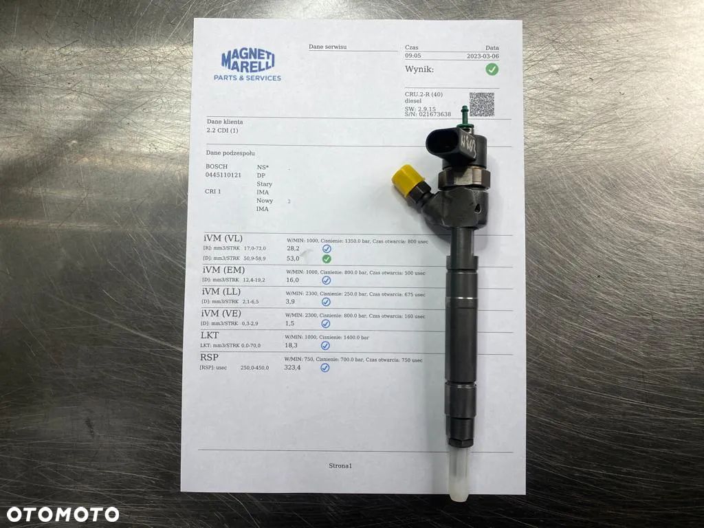 WTRYSKIWACZ TEST 2.2 2.7 CDI WTRYSK IMA MERCEDES C W203 SPRINTER W210 VITO A6130700687 - 1
