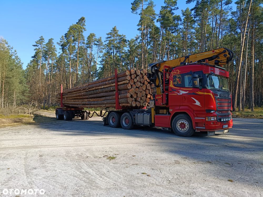 Scania R580 V8 2016r Scania R560 V8 2014r Scania R500 V8 2013r do drewna drzewa lasu dłużycy kłody dźwig epsilon loglift wózek doll huttner przyczepa do transportu drewna - 4