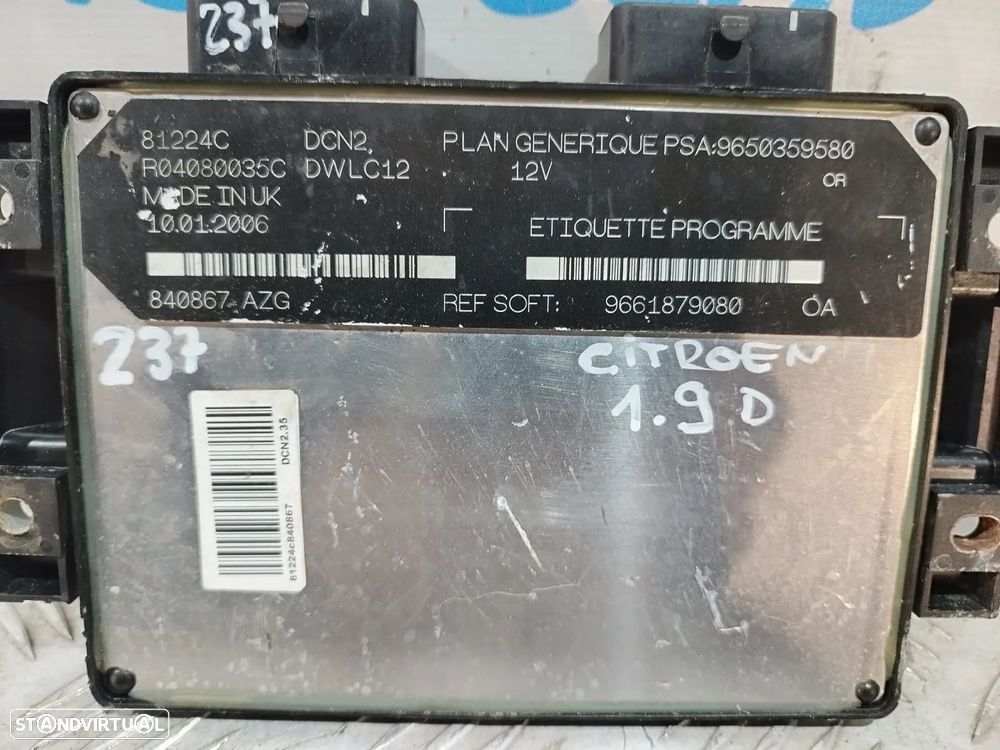 Centralina ECU motor Lucas Citroen Berlingo 1.9D - 3