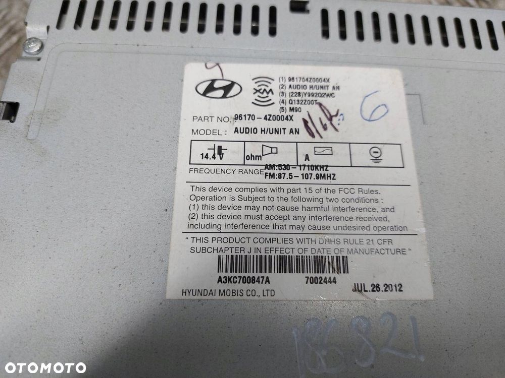 RADIO ODTWARZACZ SANTA FE III 96170-4Z0004X - 3