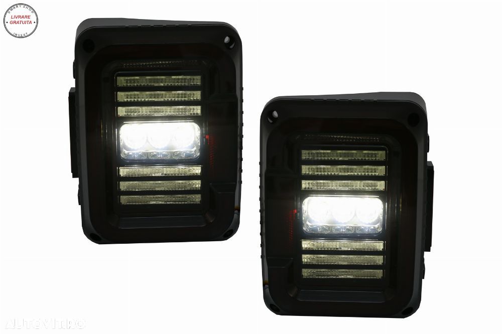 Stopuri Full LED JEEP Wrangler JK (2007-2017) Fumuriu- livrare gratuita - 12