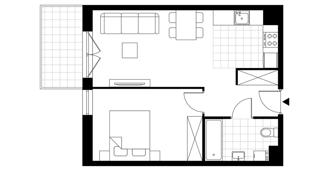 2-pokojowe mieszkanie 42m2 + balkon Bez Prowizji - Pełny obrazek: 3/23