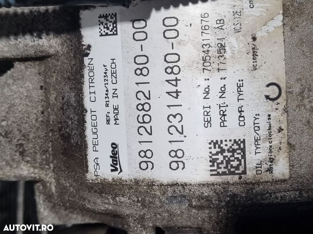 Compresor clima Peugeot 3008 II 1.2 B 2016 - 2020 HNY (EB2DTS) HNS (EB2ADTS) (1316) ... - 3