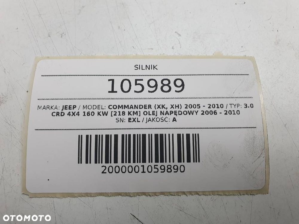 SILNIK BLOK TŁOK WAŁ SŁUPEK 3.0 CRD JEEP COMMANDER EXL - 11