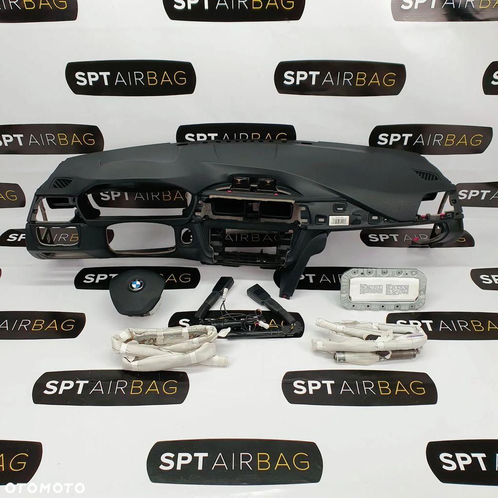 BMW F30 F31 F32 F33 F34 DESKA ROZDZIELCZA KONSOLA KOKPIT PULPIT PODUSZKI AIRBAG AIR BAG NAPINACZE KIT SET - 1
