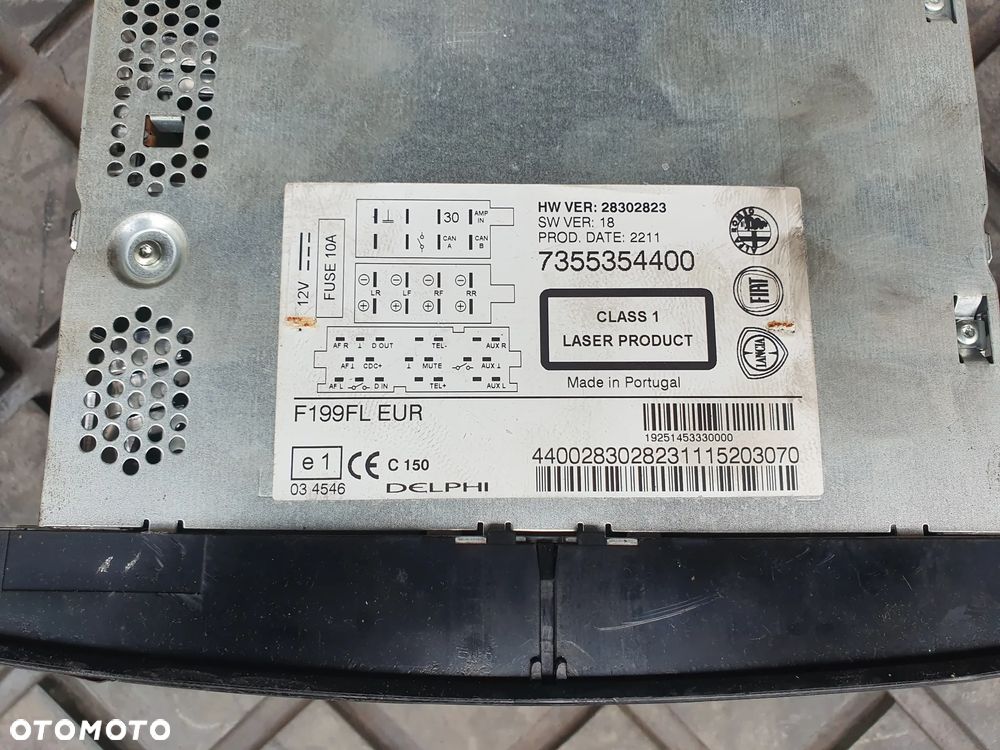 FIAT PUNTO EVO RADIO 28302823 7355354400 RADIO FABRYCZNE - 2