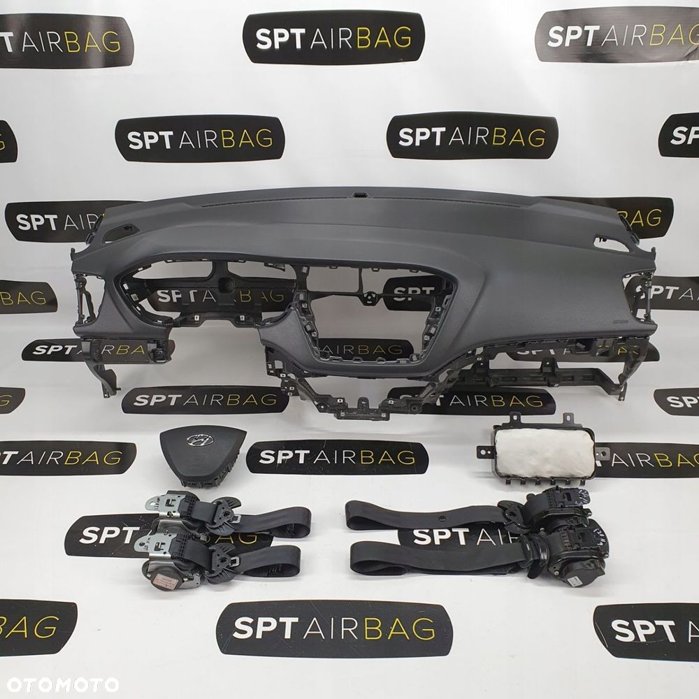 HYUNDAI i20 II DESKA ROZDZIELCZA KONSOLA KOKPIT PULPIT PODUSZKI AIRBAG AIR BAG PASY KIT SET - 1