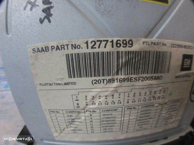 Radios 12771699 SAAB 95 2007 1.9 TID 150CV 4P PRETO GM Danificado Botão Com Desgaste - 5