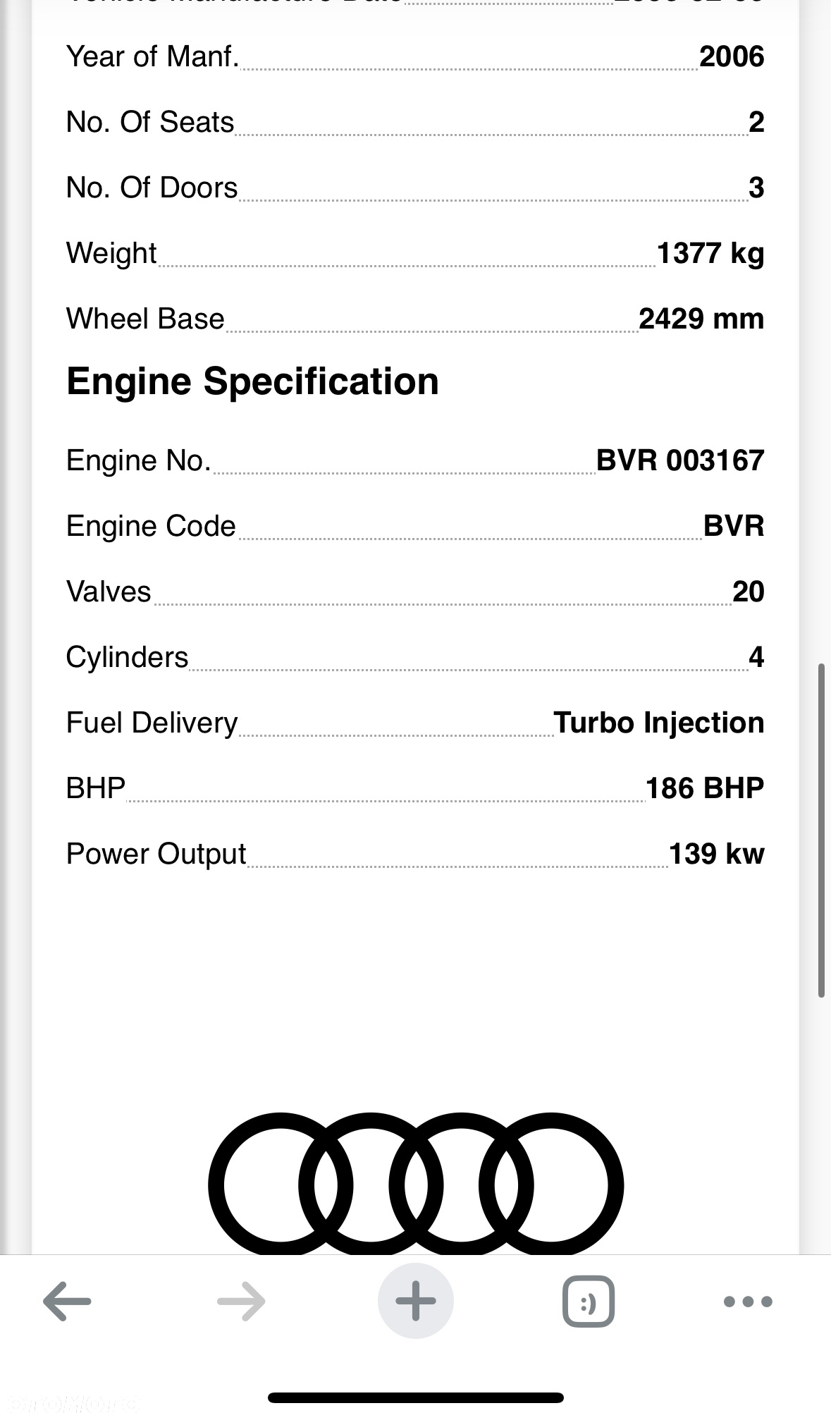 SILNIK KOMPLET Audi TT 1.8 T TURBO 190KM  BVR - 11