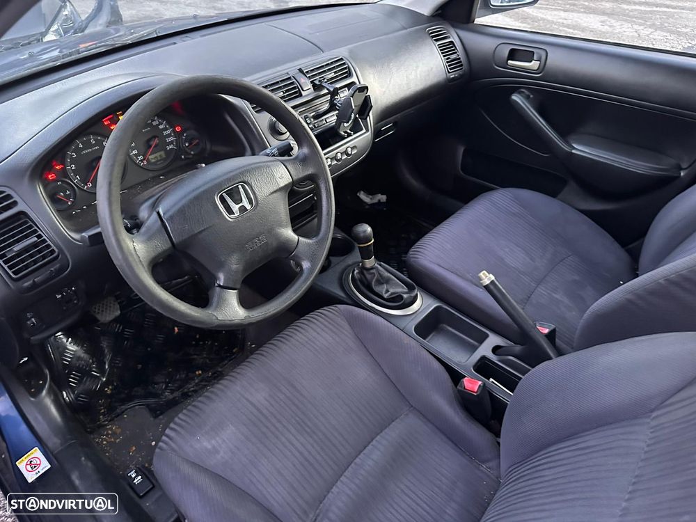 Honda Civic VII Sedan (ES, ET) 1.4 Gasolina 90 cv  66 kW 2000 - 2005 D14Z5 para peças - 6