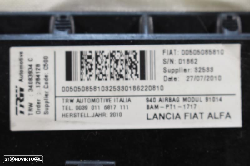 Airbag De Passageiro Alfa Romeo Giulietta (940_)  34083934C / 00505085 - 7