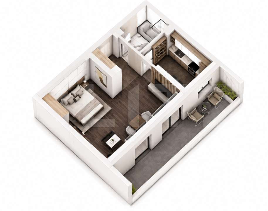 Studio, 56.72 mp, ansamblu cu 0% Comision la Achizitie, zona Calea Sev — fotografia 1
