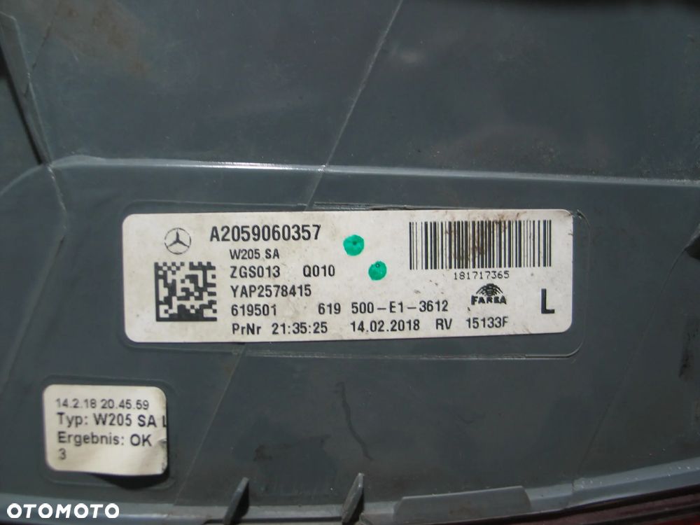 lampa led lewy tyl mercedes C klasa W205 A2059060357 oryginal - 15