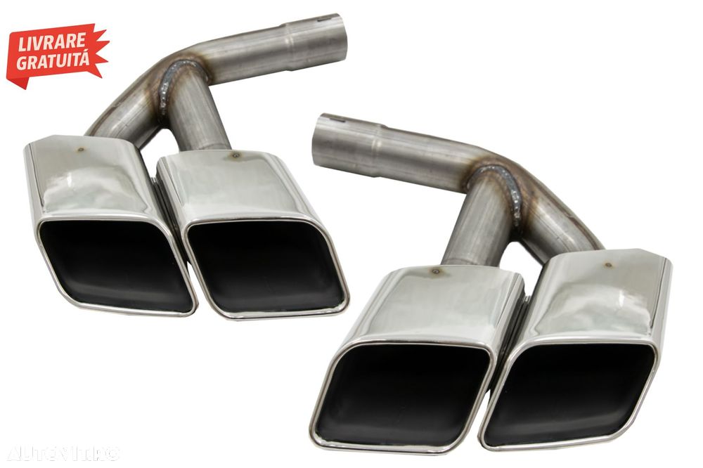 Ornamente toba Audi Q7 4M (2015-2019) SQ7 Design Chrome doar pentru Benzina- livrare gratuita - 1