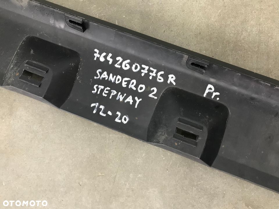 Nakładka progu Dacia Sandero 2 II Stepway 12-20r. prawa listwa prawy próg zewnętrzny 764260776R - 14