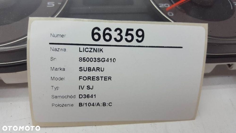 LICZNIK ZEGARY SUBARU FORESTER IV SJ 2.0 85003SG41 - 2