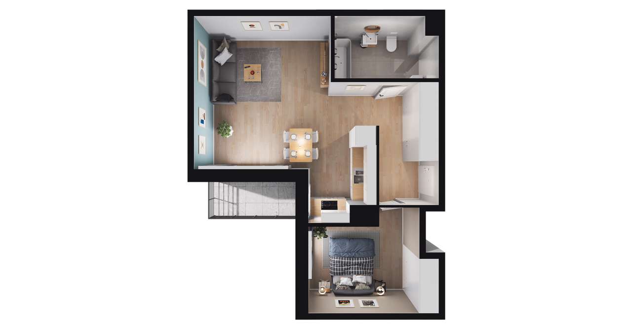2-pokojowe mieszkanie 50m2 + balkon Bez Prowizji - Pełny obrazek: 2/23
