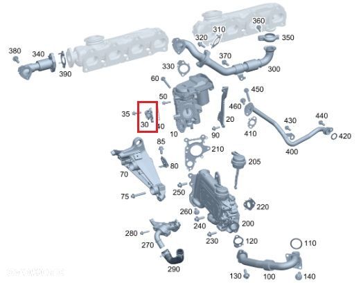 MERCEDES DIESEL OM654 OM656 Wspornik czujnika cisnienia spalin - 2