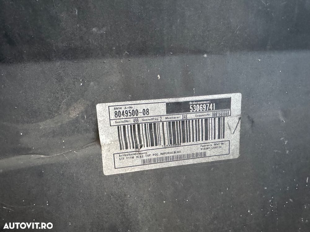 Bară spate bmw F11 M pachet original bmw cu tot cu difuzor model cu senzori de parcare - 5