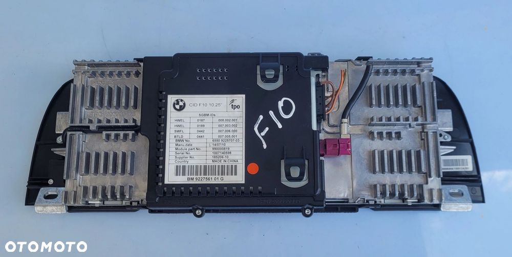 MONITOR WYŚWIETLACZ EKRAN NAWIGACJII BMW F10 F11 9227561 - 2
