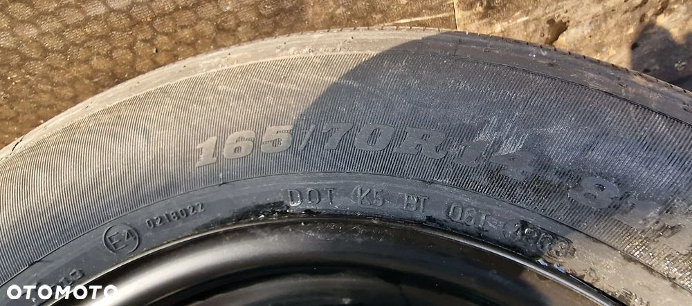 KOŁO ZAPASOWE DUNLOP 165/70 R14 14" + WKŁAD ZESTAW NAPRAWCZY SKODA FABIA I - 4