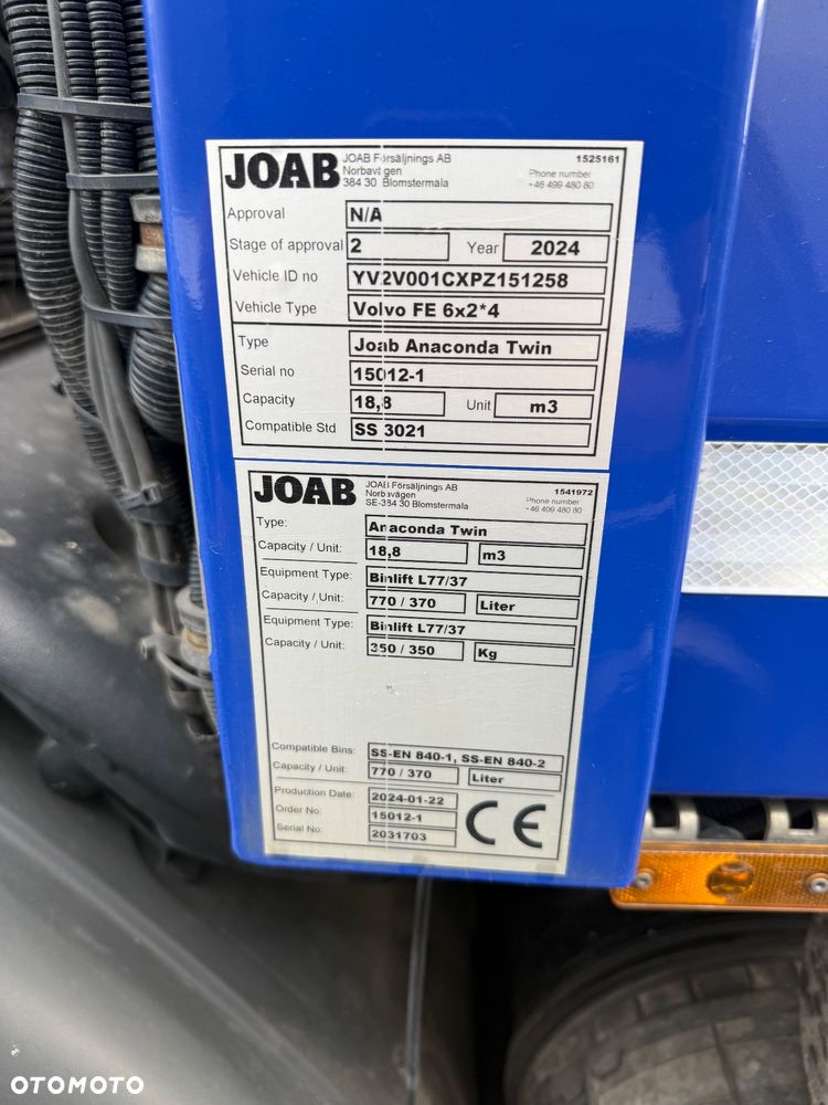 Volvo FE320 19m3 JOAB 2 komory jak nowy 6x2 - 28