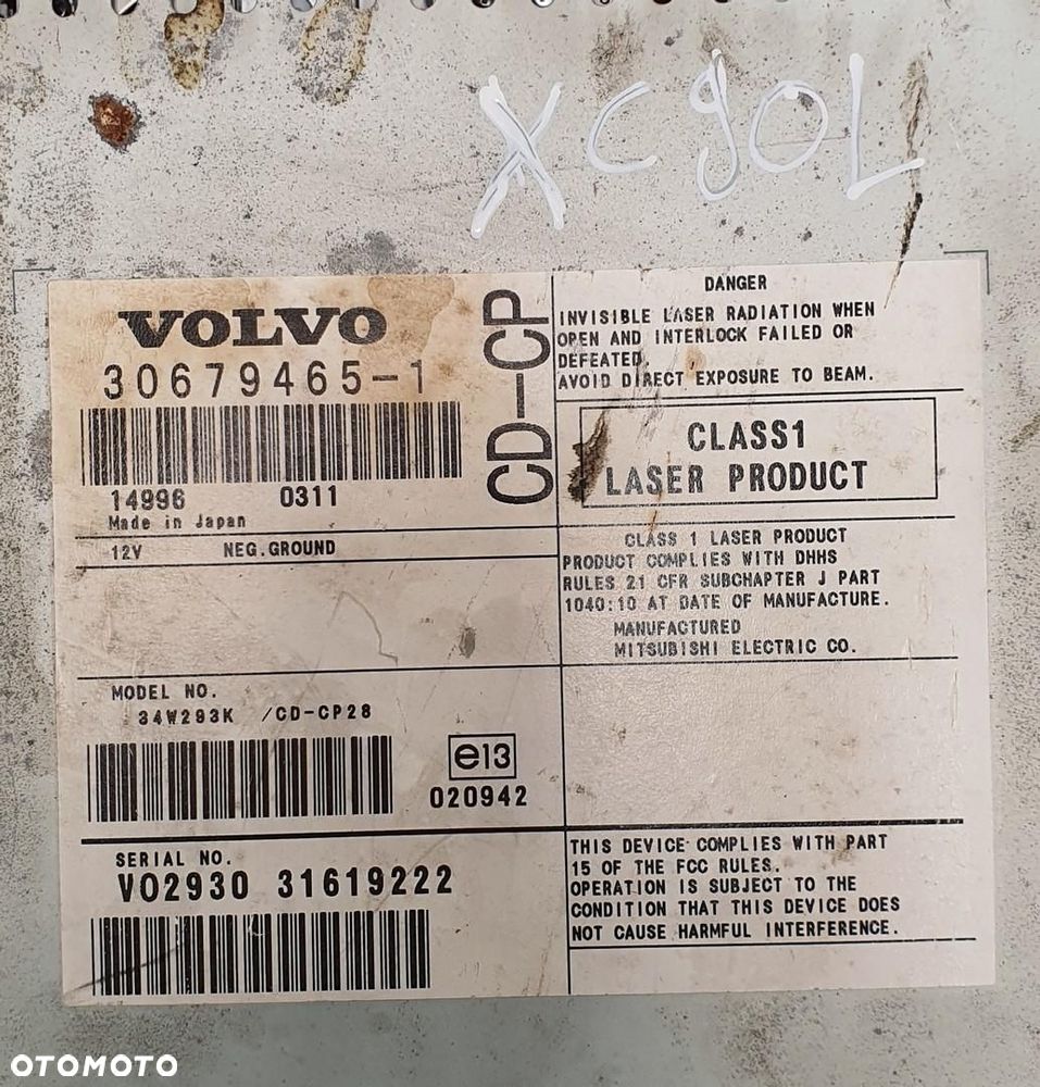 ODTWARZACZ CZYTNIK RADIA VOLVO XC90 30679465-1 - 2