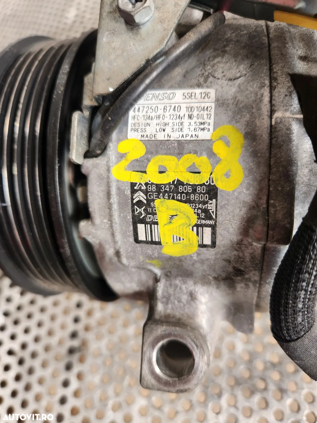 Compresor Clima Peugeot 5008 3008 308 508 Citroen DS Peugeot Opel Crossland Benzina An 2018-2019-20 - 8