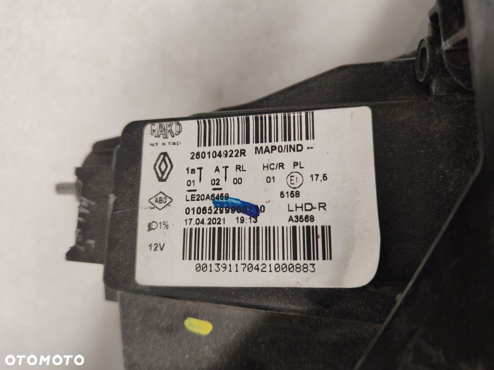 renault clio v full led ciemne komplet lamp przód 260104922r, 260606305r - 5
