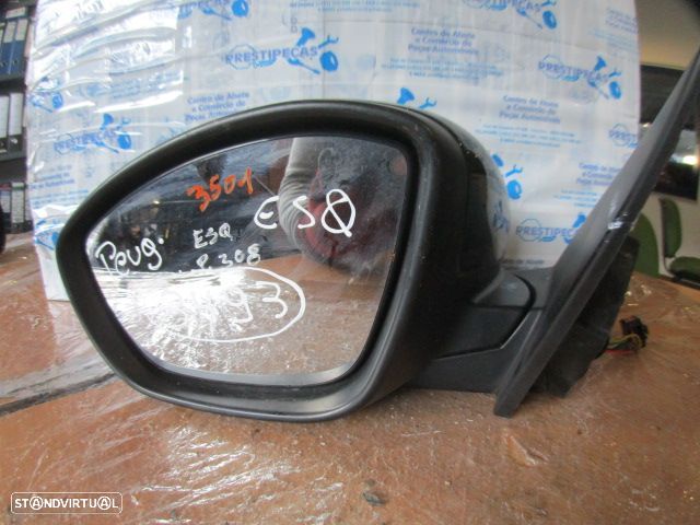 Espelho 98088641XT E20312230 PEUGEOT 308 BREAK SW FASE 1 2015 1.6HDI 120CV 5P PRETO ESQ ELÉTRICO COM PISCA 7 PINOS - 1