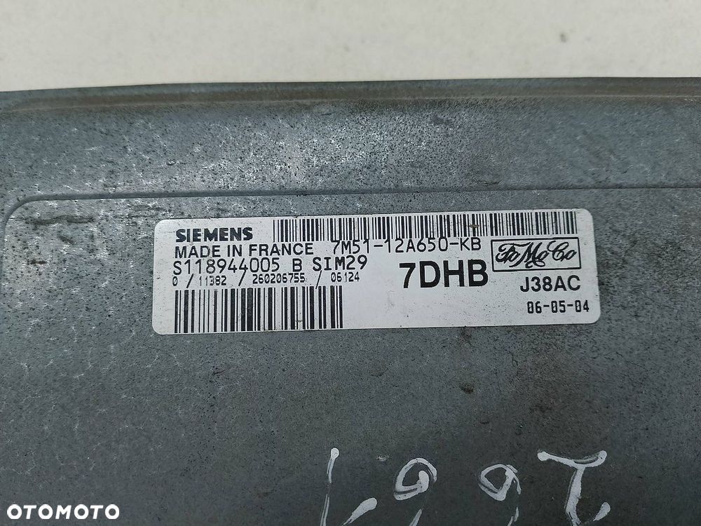 KOMPUTER, STEROWNIK FORD FOCUS II 7M51-12A650-KB S118944005 1.6 TI-VCT - 5