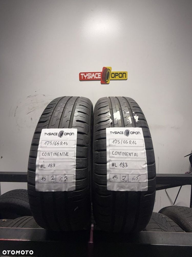 Opony letnie Continental 175/65 R14 używane zestaw 2 sztuk #L183 - 1