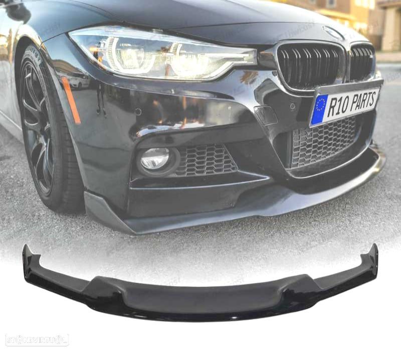 SPOILER LIP BMW F30 11-19 LOOK M TECH PRETO BRILHANTE - 1