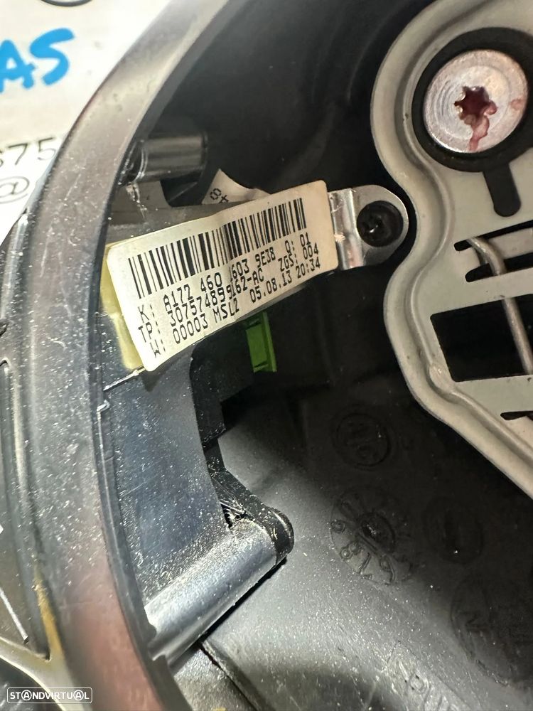 .Volante Guiador Pele Pele Perfurada Multifunções Comandos Patilhas Original AMG Flat Bottom Mercedes Benz Classe A W176 - 6