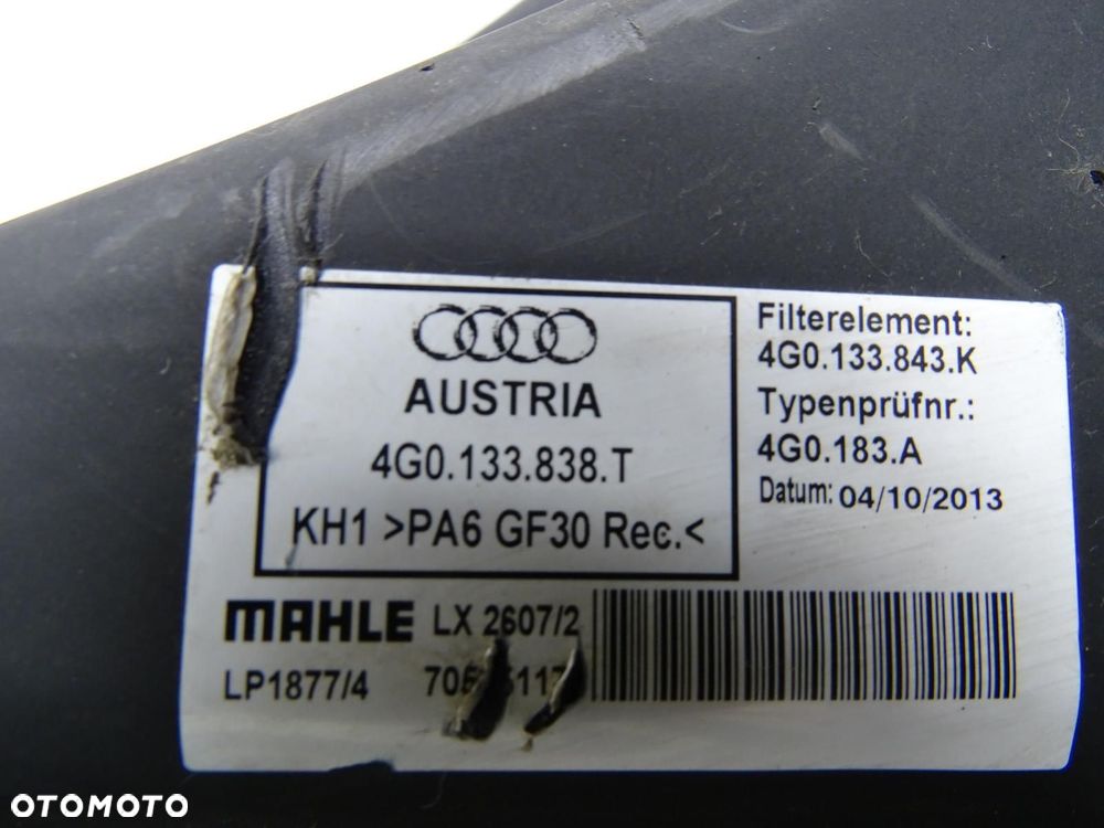 OBUDOWA FILTRA POWIETRZA 4G0133838T 2.0 TDI AUDI A6 C7 4G - 6