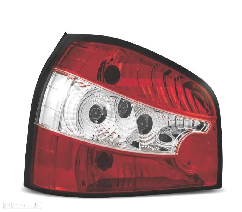 FAROLINS TRASEIROS AUDI A3 8L 96-00 VERMELHO BRANCO LEX - 2