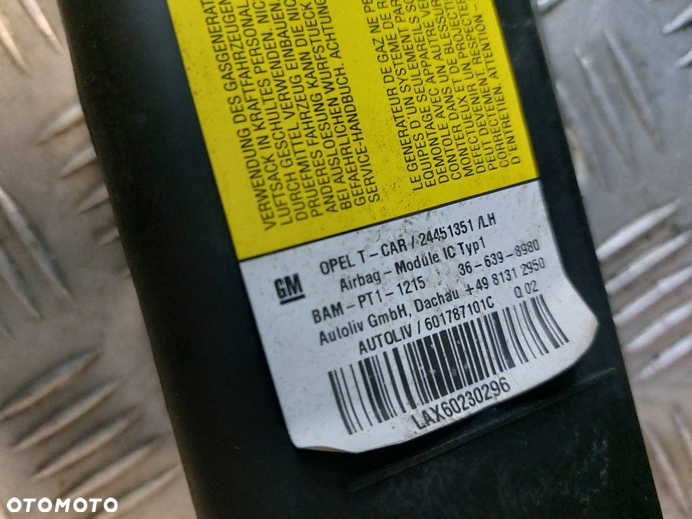 ZESTAW AIRBAG POSTRZAŁOWY OPEL ASTRA H 13188854 327963935 13111344 - 12