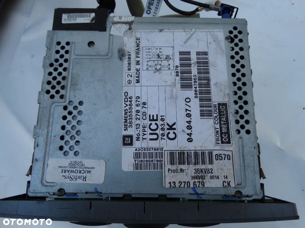 RADIO CD70 NAVI NAWIGACJA VECTRA C SIGNUM 13270679 F-VAT - 3