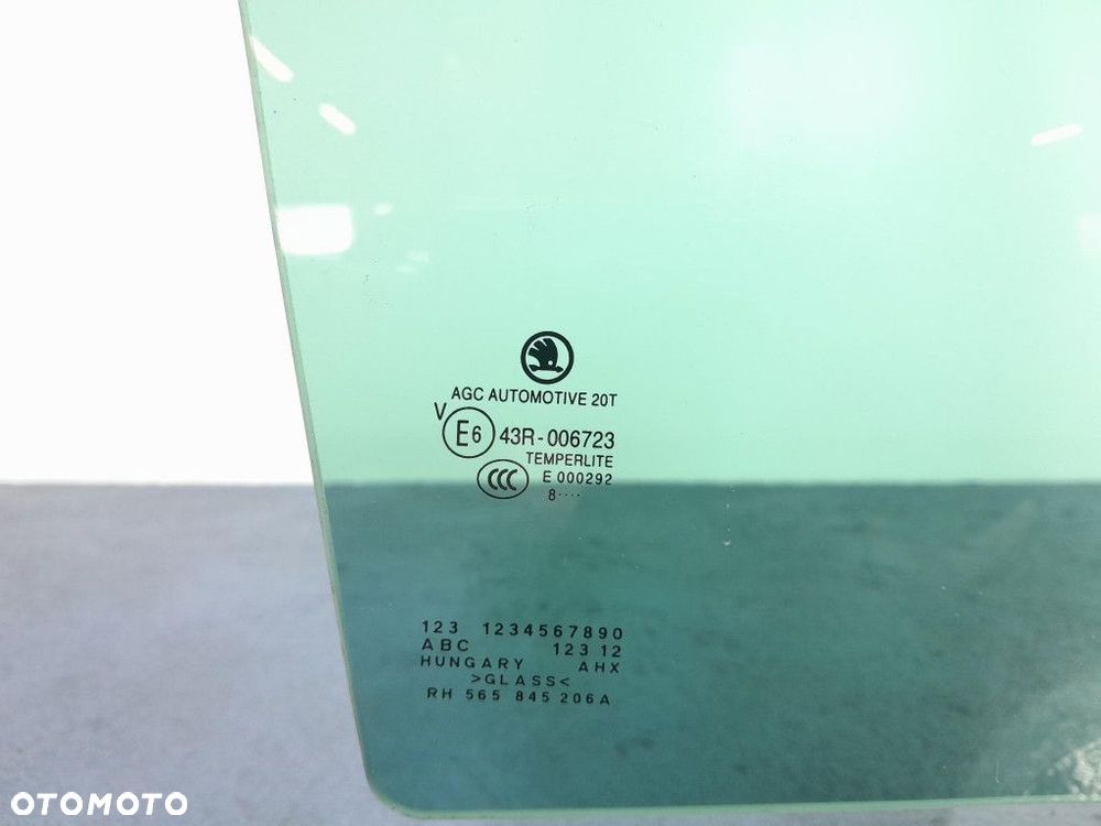 SKODA KODIAQ I SZYBA DRZWI TYŁ TYLNA PRAWA 18R 565845206A - 2