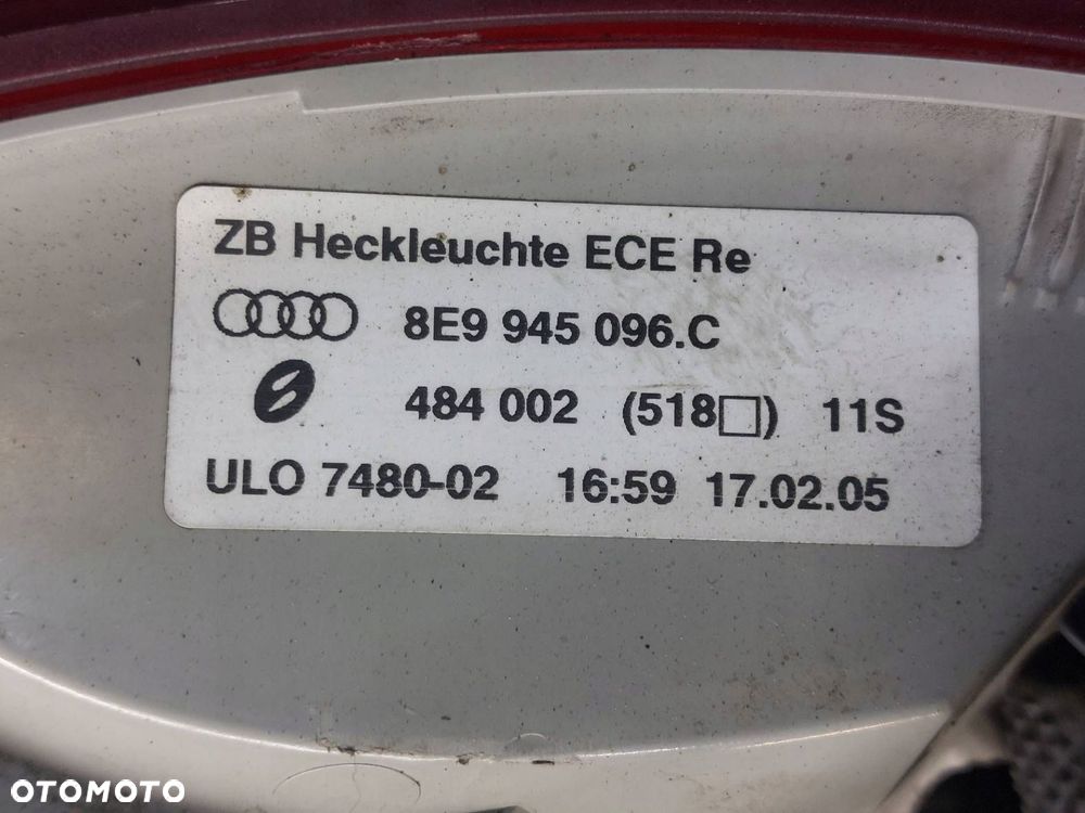 LAMPA LEWY TYŁ + PRAWY TYŁ AUDI A4 B7 KOMBI AVANT 8E9945095C 8E9945096C - 10