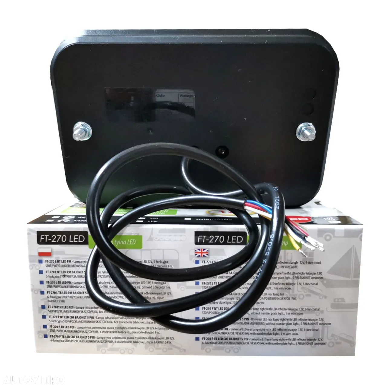 Lampa spate 200x130, LED, 6 functii, cu numar si mers inapoi, FT-270 Fristom, FT 270 cu cablu - 7