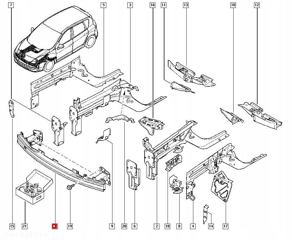 BELKA ZDERZAKA PRZÓD RENAULT SCENIC III 752100015R - 8