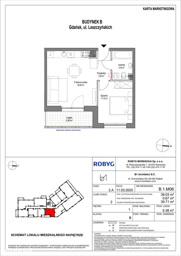 2-pokojowe mieszkanie 39m2 + loggia Bezpośrednio - Pełny obrazek: 2/15