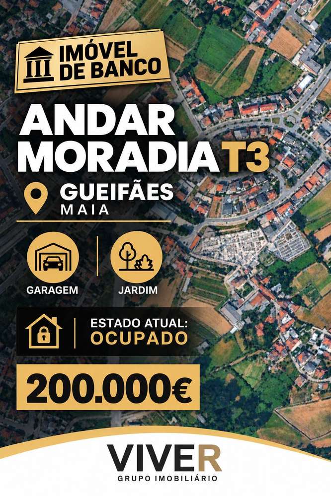 T3 com Garagem e Quintal em Gueifães – Maia -  Imóvel de Banco - Grande imagem: 2/4