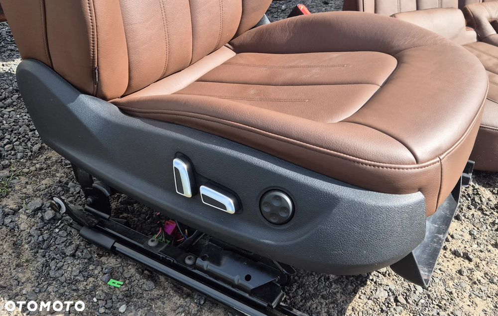 Komplet Foteli Przód Prawy Lewy + Tył Kanapa Skóra Brązowe AUDI A7 C7 4G SPORTBACK - 5