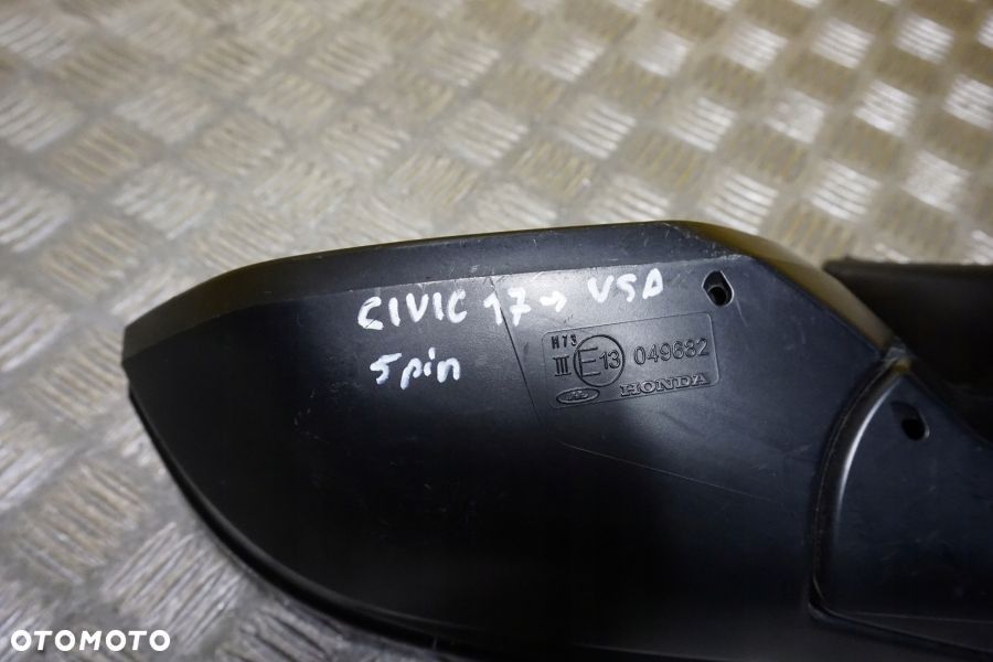 HONDA CIVIC X 2016 - 2021 Lusterko Zewnętrzne Lewe 5 Pin USA - 10