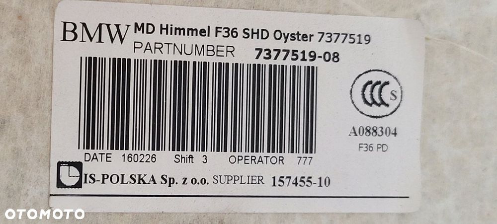 PODSUFITKA SZYBERDACH BMW 4 F36 2014- 7377519-08 - 13